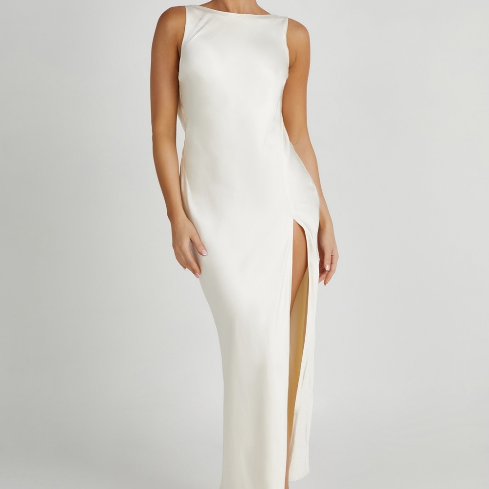 NWT - Meshki Gemina Satin Maxis Dress in Ivory